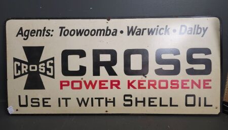 Cross Power Kero Enamel Sign