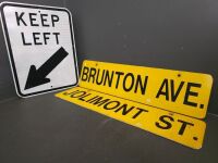 2 x Tram Signs & Keep Left - Jolimont St & Brumton Ave