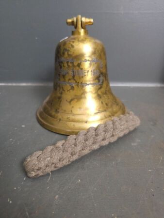 Reproduction Brass Wall Mounting Bell marked HMAS Sydney 1948