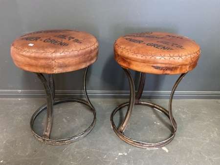 Pair of Hand Made Low Set Bar Stools