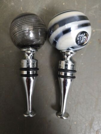 2 Murano Glass Wine Stoppers in Box