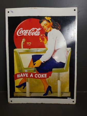 Enamel Coca Cola Sign