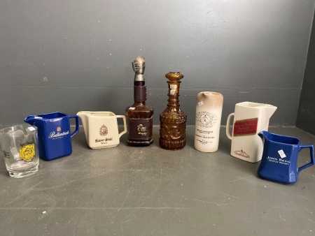 Large Lot of Spirit Jugs and Bottles