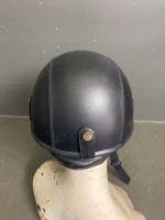 Harley Davidson Helmet with Black Leather Vest - 5