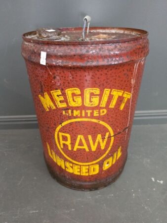 Meggitt Pictorial 45LB Linseed Oil Tin