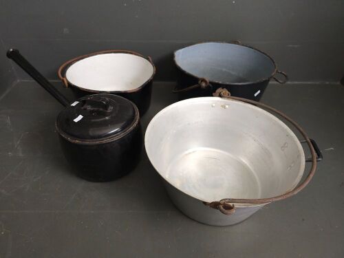 Large Enamel Pot Lot