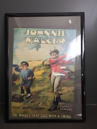 Framed Vintage Johnny Walker Poster