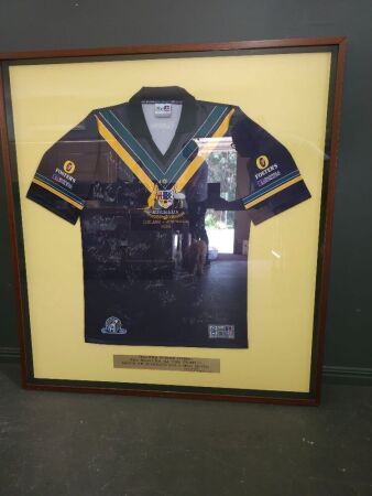 2002 Signed AFL Jersey from Australia V Ireland Tour - Presented to Peter Fielding