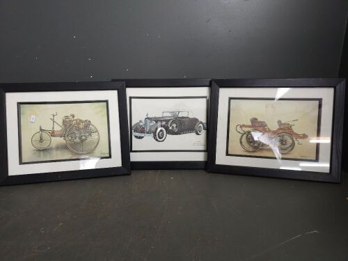 Selection of 3 Framed Drawings