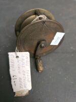 Small Solid Brass English Winch Reel Circa 1890