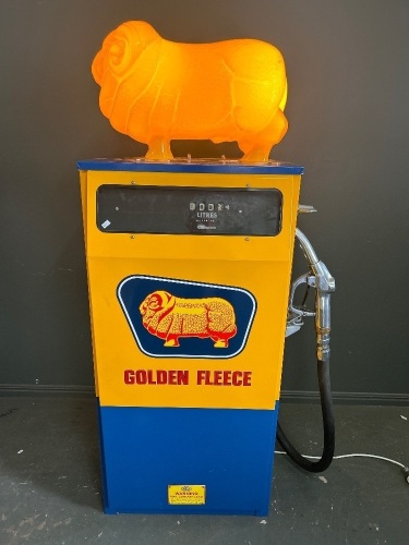 Gilbarco 1970s Golden Fleece Petrol Pump with Ram