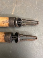 Atkins USA pair of cross cut saw handles with part decal - 6