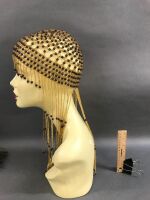 Glass & Wood Beaded Flapper Style Headress - 2