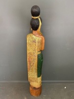 Carved Wooden Sawasdee Lady - 5