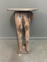 Carved Wooden Elephant Plant Stand - 4