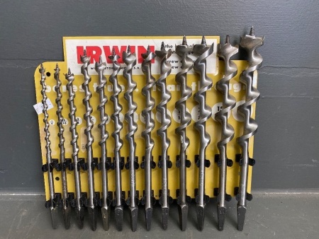 Rare Irwin 13pc USA brace bit set in advertising stand