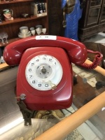 Red Lockable Dial Phone