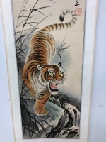 Hand Painted Chinese Scroll of Tiger - 2