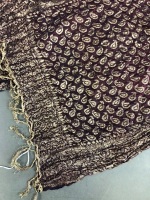 Indian Silk & Metallic Thread Shawl - 2