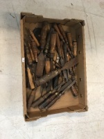 Box Lot of Vintage Wood Chisels