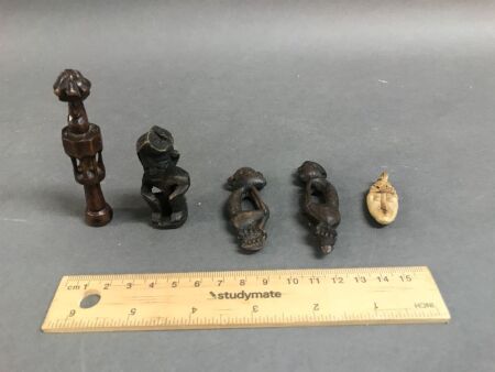 Collection of 5 Small African Wood Carvings