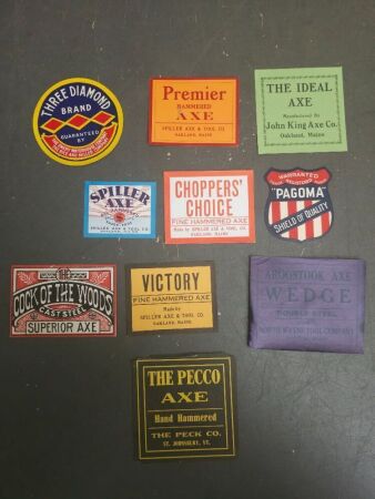 Rare lot of original axe labels