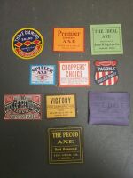 Rare lot of original axe labels