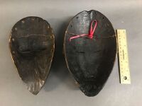 Pair of Ivory Coast Carved Timber Masks c1920's - 2