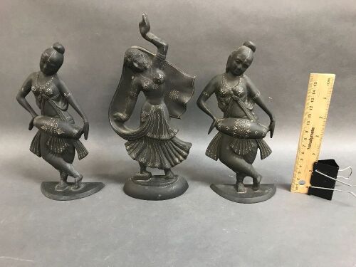 3 Indian Bidri Metal Wall Hangings