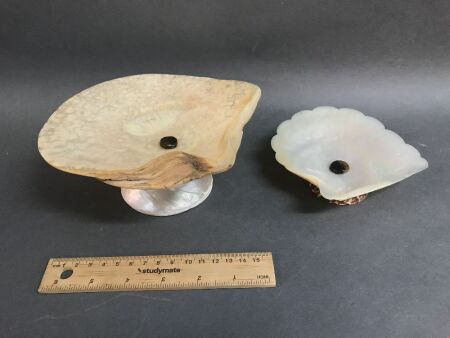 2 Victorian Thursday Island Pearl Shell Dishes