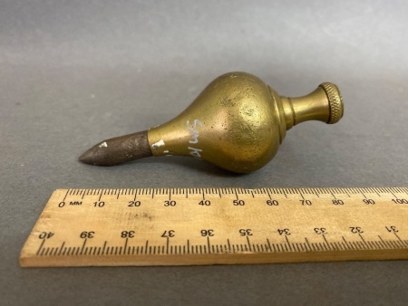 Crown Logo Am brass plumb bob circa 1943 95mm long 7.2oz