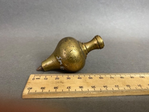 Crown Logo Am brass plumb bob circa 1941 70mm long 7.4oz