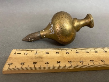 S log solid brass plumb bob no 4, 85mm long 7.7oz