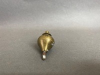 Solid Brass spool top plumb bob 60mm long 3.4oz - 3
