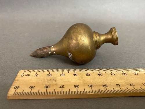 Solid Brass Plumb bob 85mm long 7.9oz