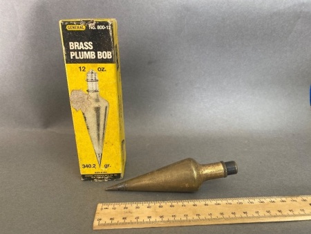 General USA no 800-12 solid brass plumb bob iob 12oz