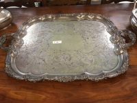 c1830's Large Antique Sheffield Plate Tray