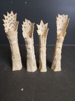 Four Bone Asian Style Carvings 250mm - 2