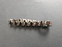 Garnet & Sterling Silver Bracelet - 2