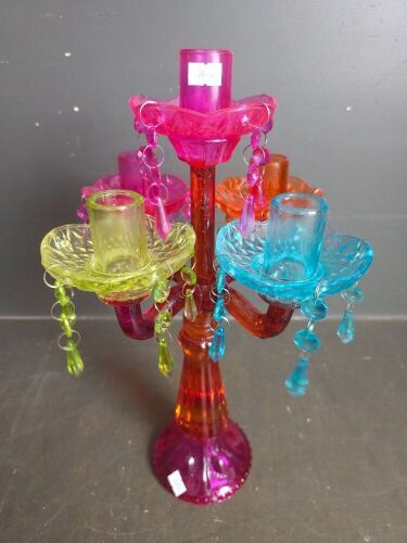 Multicolour Glass Candelabra