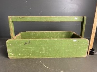 Vintage Wooden Tool Carry Box