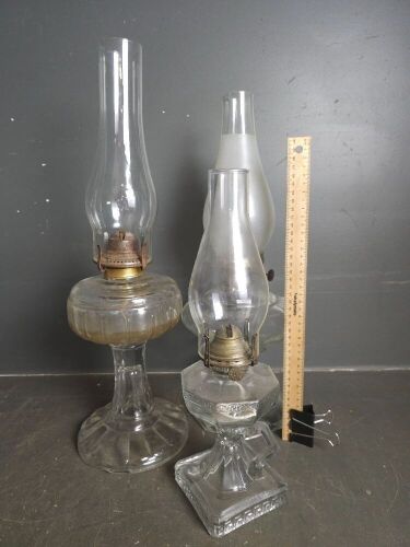 Selection of 3 Glass Kero Lanterns with Flutes