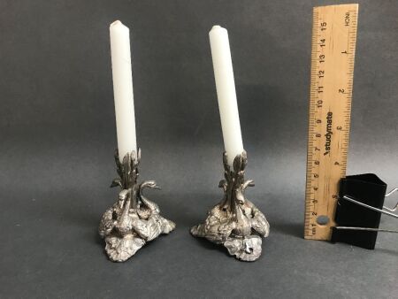 Pair of Victorian EPNS Swan Candle Holders