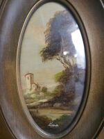 Pair Signed Italian Oil Paintings - 3