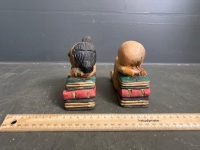 Two Wooden Budda Book Ends - 3