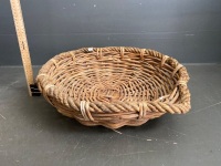 Large Cane Platter Basket - 2