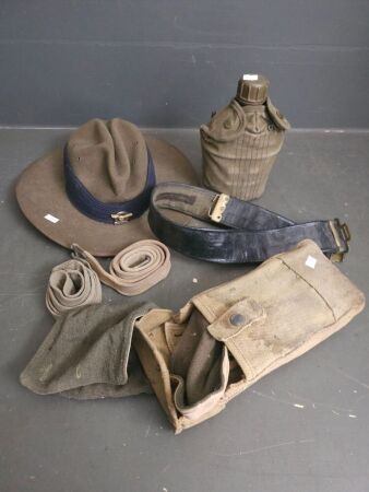 Australian Air Force Cadets Hat (56), Plasic water Canister, Carry Satchel and Belt