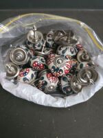 24 Handpainted Ceramic Door / Drawer Knobs - 2