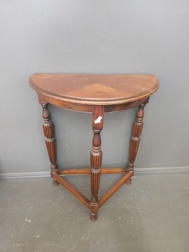 Wooden Half Moon Hall Table