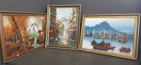 3 Oil on Board Artworks - Hong Kong